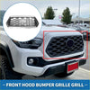 Black honeycomb patterned front bonnet bumper grille for toyota tacoma 2021-2023 with chrome accents