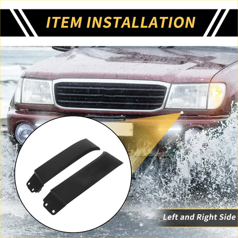 Black plastic side marker light brackets for front bumper grille headlight filler on toyota tundra 2007-2013