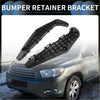 Black plastic front bumper retainer bracket with ribbed texture and mounting holes for Toyota Highlander 2011-2013