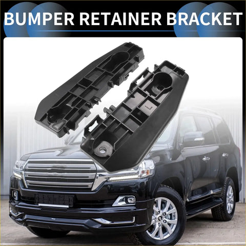 Black plastic front bumper retainer bracket for toyota land cruiser 2012-2021 shown from the back side