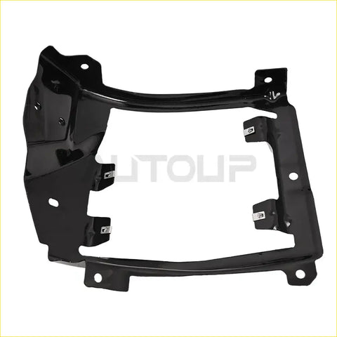 Black glossy metal front bumper support mount bracket with mounting brackets and pre-drilled holes for chevrolet silverado 1500