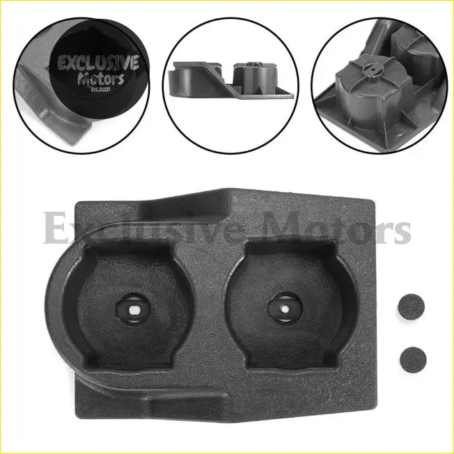 Black plastic front console dual cup holder mat with two circular cutouts for Nissan GQ Patrol Y60 1989-1998