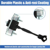 Front door check stop strap assembly for Toyota Sienna with silver and black durable plastic hinge and anti-rust coating