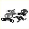 Front door hinge for toyota hilux 1978-1983 black and silver metal latch hinges with sleek industrial design