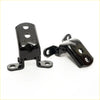 Black painted metal front door hinge upper lower brackets with multiple mounting holes for nissan navara d40 2007-2014