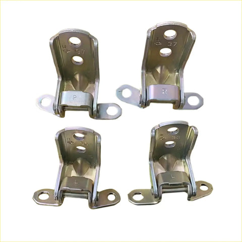 Set of four metallic l-shaped corner brackets with brushed silver finish for front door hinges nissan patrol gu y61
