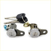 Silver front door lock cylinders with black key fobs and keys for mitsubishi outlander airtrek cu2w cu4w cu5w