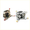 Front door lock latch set for nissan navara d21 king cab showing two metallic gold and silver actuators with black parts