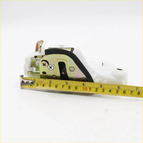 Front door lock for Toyota HiluxKUN15 champ 2004-2016 with metallic latch, black rubber seal, and silver screws on white background
