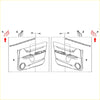 Red plastic door mirror housing showing back side for front door lower frame bracket toyota hilux revo 2015-2023