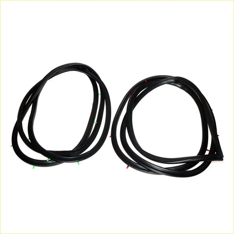 Black rubber front door weatherstrip seal strips coiled ready for installation for datsun nissan 720 king cab 1980-1986