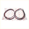 Two black rubber front door weatherstrip seals with red lining in a toyota bag for hilux 2-door 2004-2015