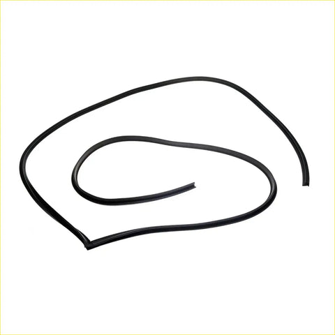 Black rubber front door weatherstrip seal for nissan datsun bluebird 510 1600 shown from the back side