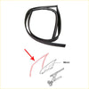 Black rubber front door window glass seal for mitsubishi triton l200 1996-2006 showing weatherstrip details