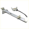 Silver metal front door window regulator with black wiring and white connectors for nissan navara d21 king cab 85-97