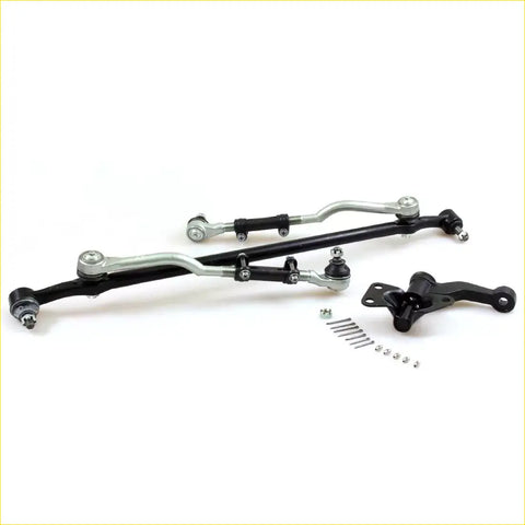 Front end steering linkage rebuild kit for nissan bravado ute with black and silver metal joints and bolts