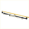 Black and silver front end steering linkage with yellow measuring tape for nissan navara 1997-2001 rebuild kit