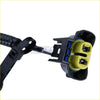 Black and yellow front fascia wiring harness connector for jeep cherokee 2019 with molded plastic housing