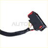 Front fascia wiring harness for jeep cherokee 2019 with black and red electrical connector and corrugated tubing
