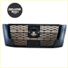 Black front grill for Nissan Navara NP300 Pro-4X 2021-2022 with honeycomb mesh and central logo
