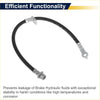 Front left brake hose for Toyota Highlander made of black rubber with metallic fittings for hydraulic fluid containment