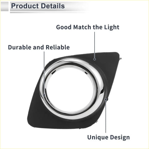 Front left fog light grill for Toyota RAV4 2009-2013 in black and chrome with sleek durable design