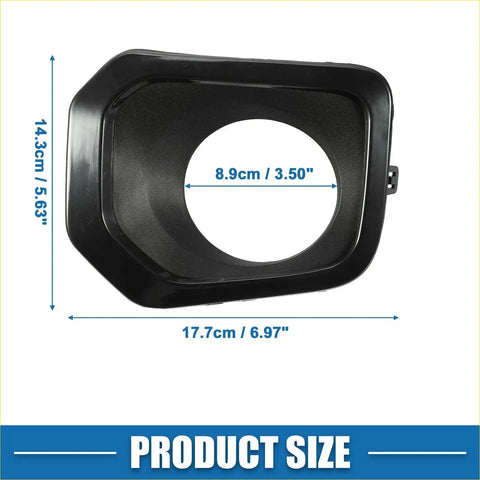Front left fog light grille cover for toyota tacoma 2016-2020 black plastic housing with circular cutout and textured surface
