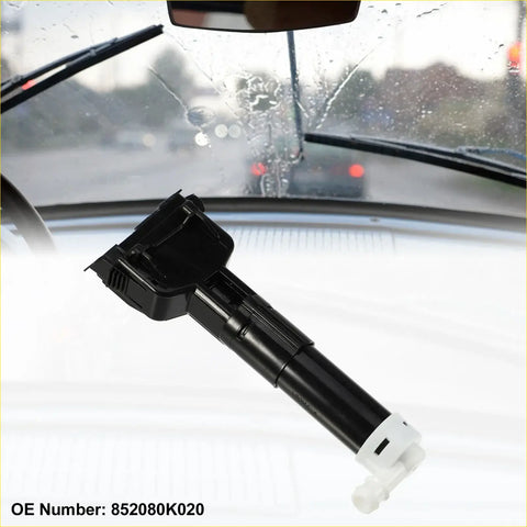 Front left headlight washer nozzle for toyota hilux 2004-2015 black plastic windshield wiper motor assembly with white connector