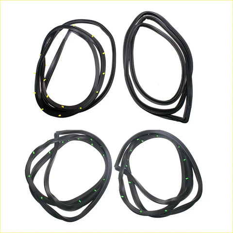 Black rubber front rear door weatherstrip for mazda familia 323 glc mr90 1977-1980 with yellow and green edge dots