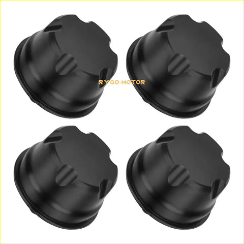 Front and rear wheel caps for Suzuki Ozark 250 LT-F250 2x4 in black matte finish with rugged angular design