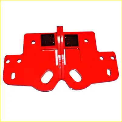 Red metal front recovery tow point latch with central hinge and flanges for holden trailblazer 2015 on 4wd