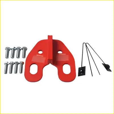 Red plastic front recovery tow point kit handle with matching screws and metal hooks for toyota landcruiser 80 100 105 series