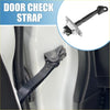 Front right door check stop strap for toyota highlander 2001-2007 black metal with silver mounting bracket and looped end