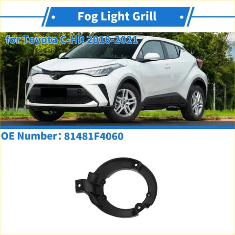 Black plastic front right fog light grill for toyota c-hr 2018-2021 designed for optimal fit and style
