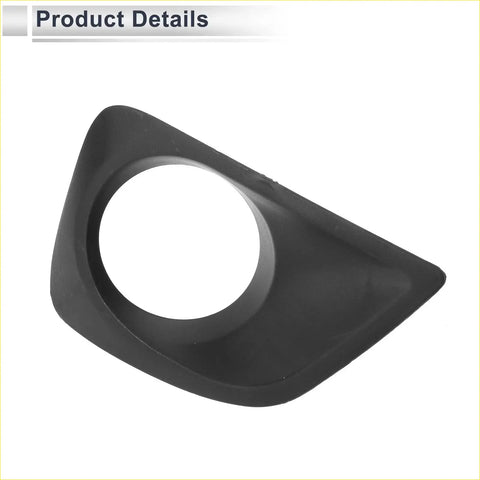 Black plastic front right fog light grill with circular opening and curved edges for toyota vios 2014-2015
