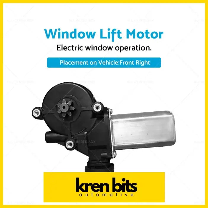 Black and silver electric window lift motor with 6 pins for front right Holden Colorado vehicle placement back view