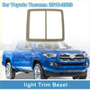 Beige light brown front row headlight trim bezel for toyota tacoma 2016-2023 models shown from the back side