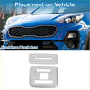 Silver-colored sleek car seat armrest covers designed for kia vehicles shown from the back side