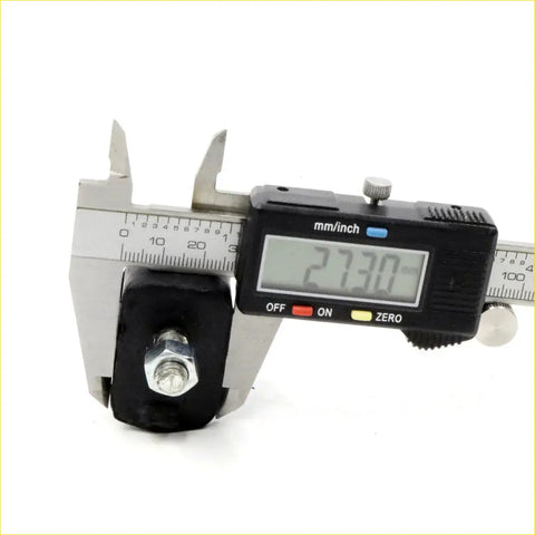 Black rubber front spring bumper upper set with silver hex bolt measured by caliper for toyota hilux 72-78
