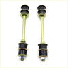 Pair of black rubber-coated metal front stabilizer link rods with threaded ends for nissan navara d22 np300 1997-2014