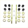 Two greenish-yellow metal front stabilizer link rods with black rubber bushings for nissan navara d22 np300