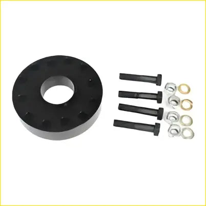 Black rubberized front tail shaft spacer 25mm with four black bolts and silver washers for toyota hilux 1984-1997