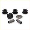 Black rubber front tension rod bushings with gray metal washers for datsun nissan ute 620 1972-1979