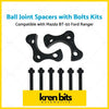 Black metal front upper ball joint spacers 25mm with bolts for ford ranger and mazda bt-50 vehicles