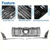Front upper bumper grille for toyota land cruiser prado 2017-2020 in chrome abs plastic with sleek vertical slats and central opening