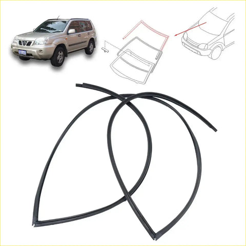Black rubber weather stripping seals for front upper windshield moulding on nissan x-trail 2000-2007 windows