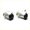 Silver and black car starter solenoids with gear attachment shown from back side for toyota hilux 78-83 rhs brake cylinder