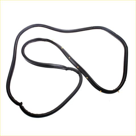Front right rear door weatherstrip for mitsubishi galant eterna sedan 1980-1984 black rubber with gold metal fasteners
