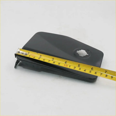 Black plastic fuel door cover with circular cutout and angular design for nissan hardbody king cab pathfinder 1985-1999