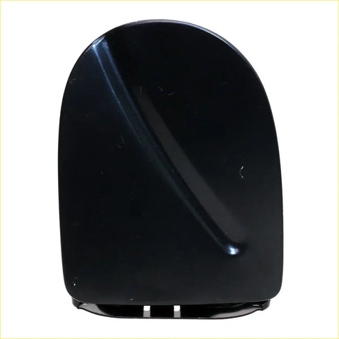 Fuel door cover for nissan navara d40 double cab 2007-2013 with a black glossy smooth curved design and reflective surface